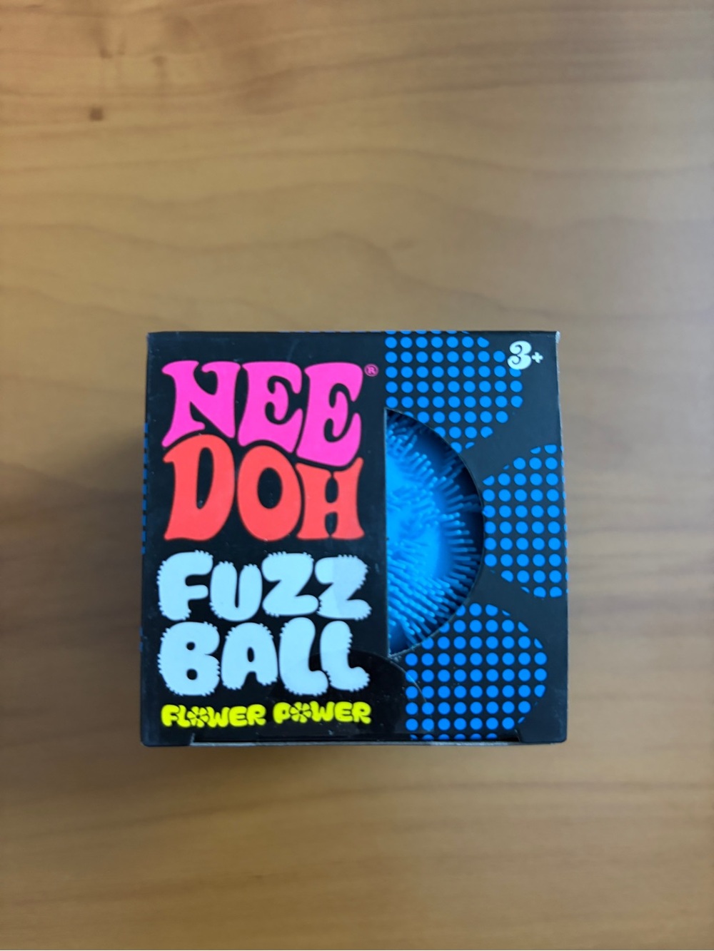 NeeDoh Fuzz Ball Flower Power The Velvet Squeeze Nee Doh Squishy Toy Blue NIB